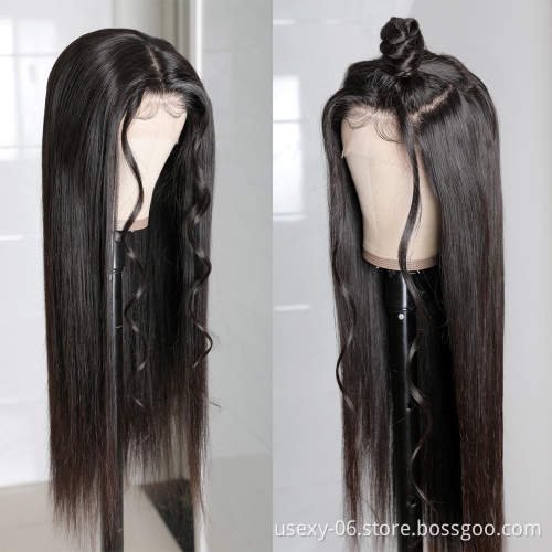 Wholesale Indian Unprocessed Raw Remy Lace Frontal Wig, Virgin Cuticle Aligned Peruvian Human Hair Front Lace Front Wigs